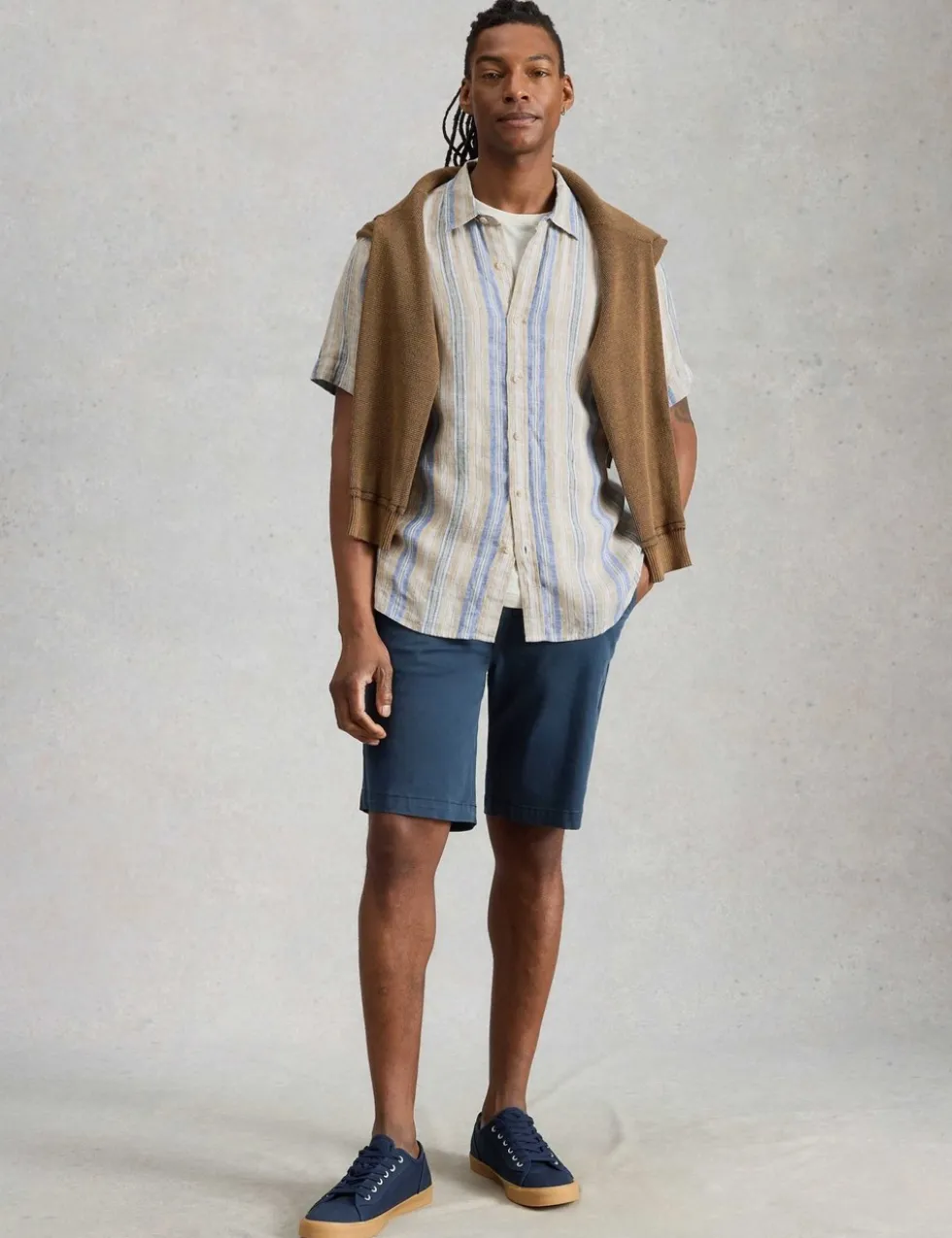 Regular Fit Pure Linen Striped Shirt