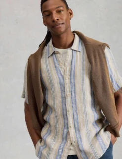 Regular Fit Pure Linen Striped Shirt