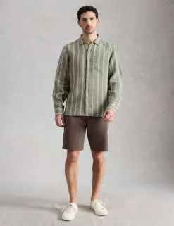 Regular Fit Pure Linen Striped Shirt