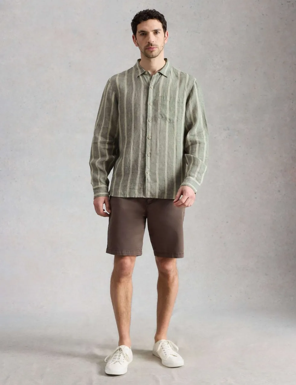 Regular Fit Pure Linen Striped Shirt
