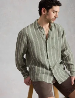 Regular Fit Pure Linen Striped Shirt
