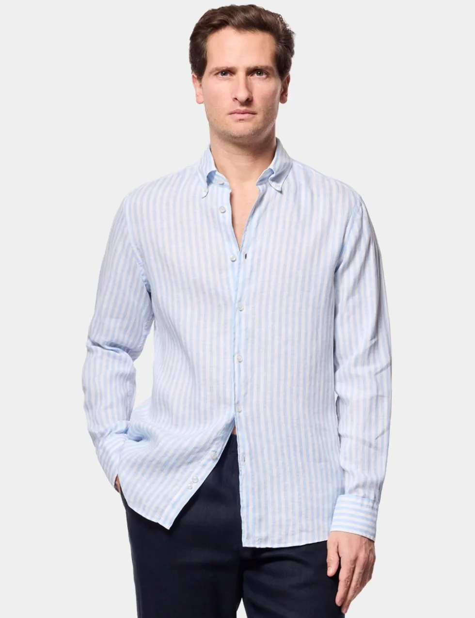 Regular Fit Pure Linen Striped Shirt