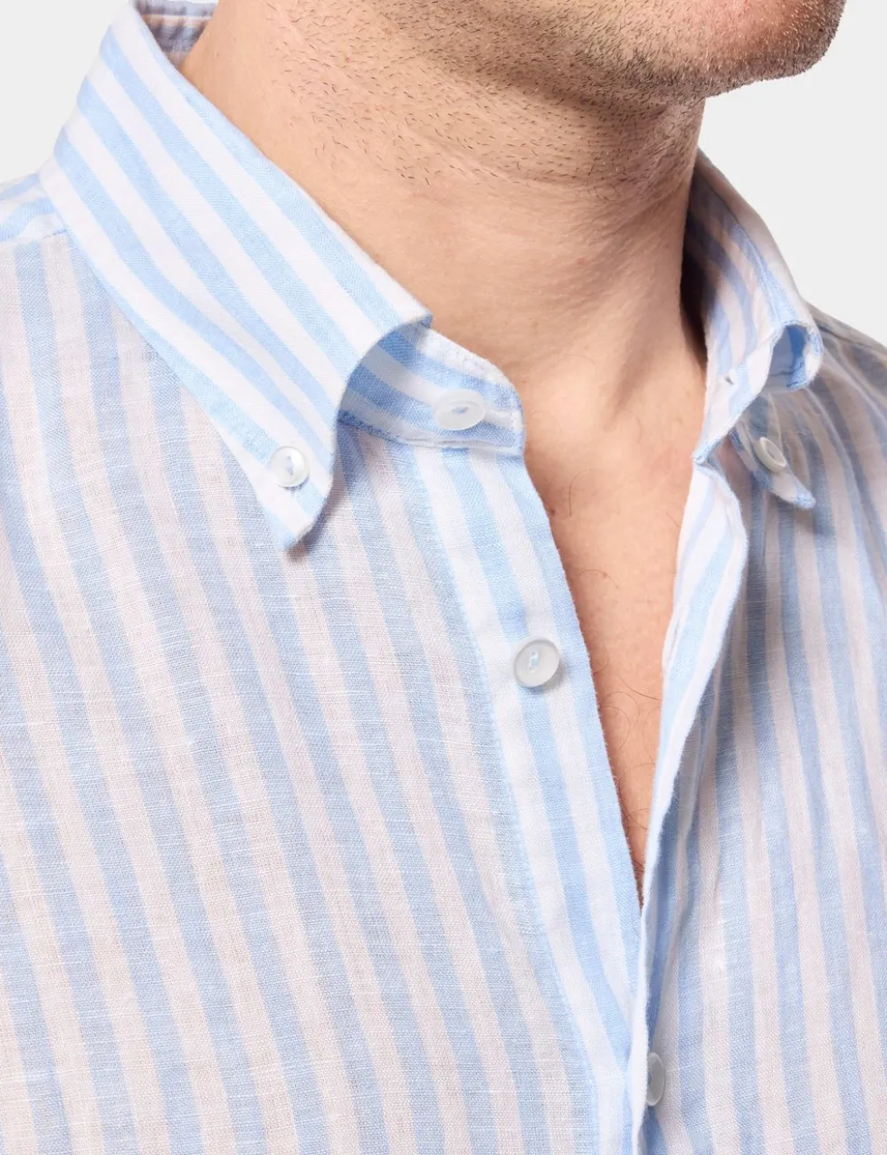 Regular Fit Pure Linen Striped Shirt