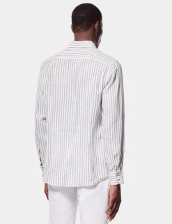 Regular Fit Pure Linen Striped Shirt