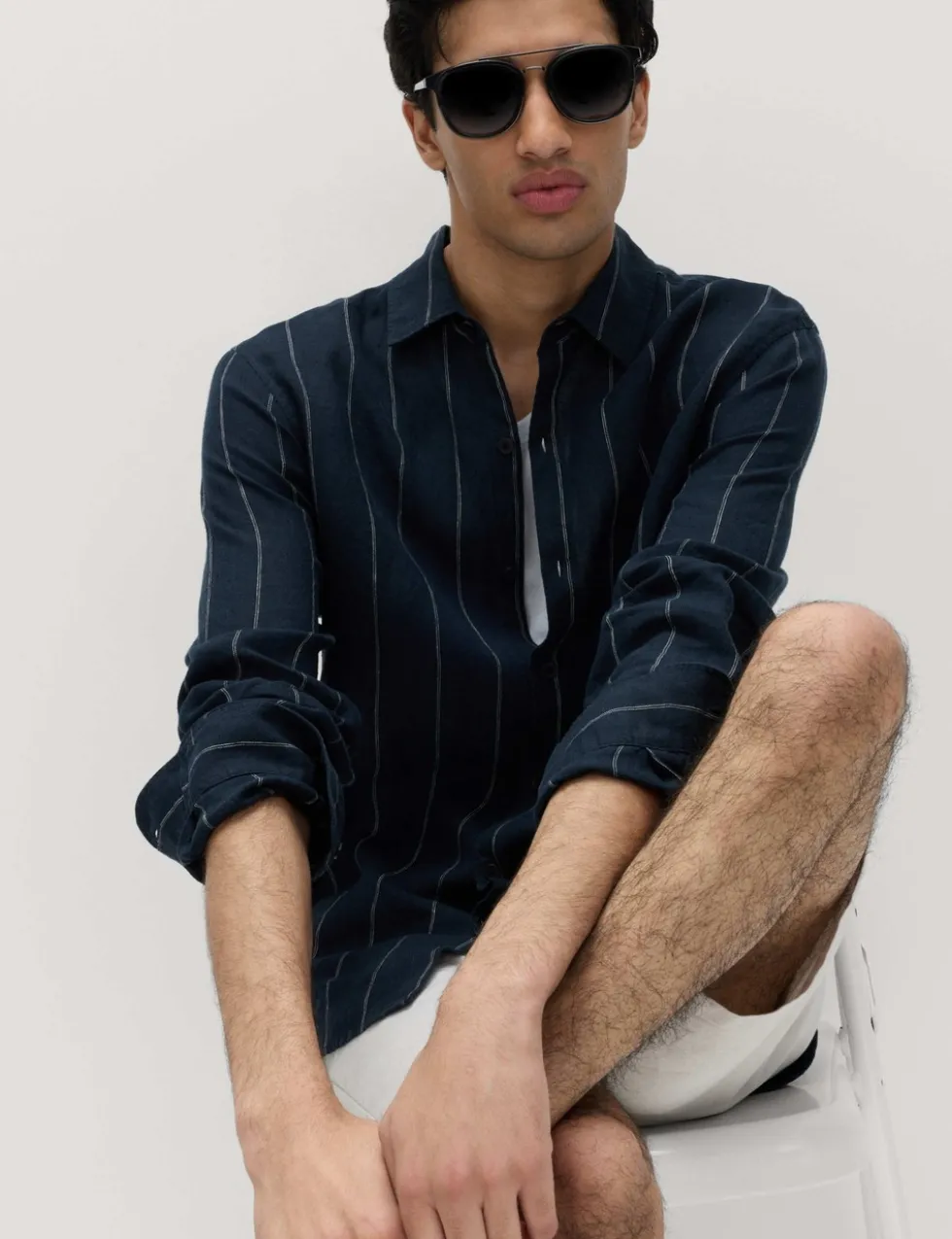 Regular Fit Pure Linen Striped Shirt