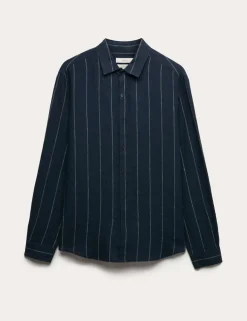 Regular Fit Pure Linen Striped Shirt