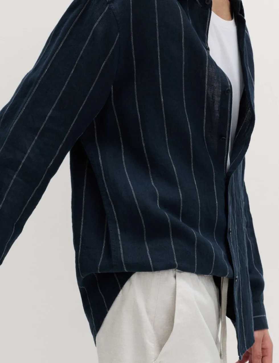 Regular Fit Pure Linen Striped Shirt