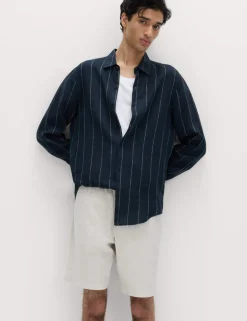 Regular Fit Pure Linen Striped Shirt