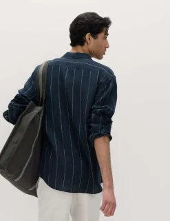 Regular Fit Pure Linen Striped Shirt