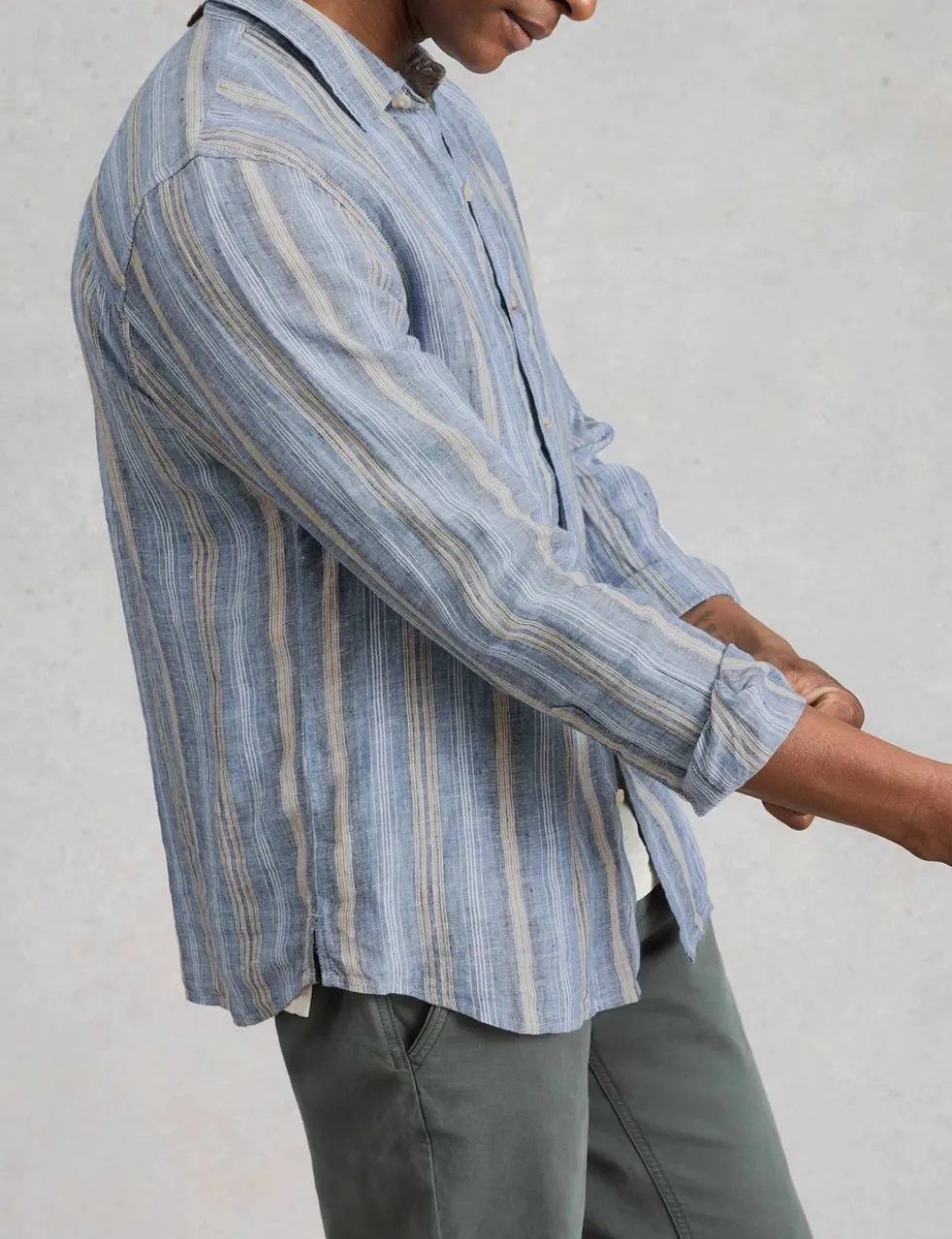 Regular Fit Pure Linen Striped Shirt