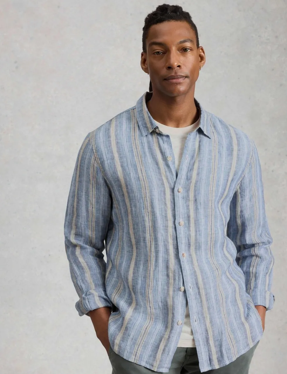Regular Fit Pure Linen Striped Shirt