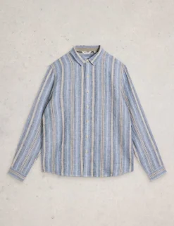 Regular Fit Pure Linen Striped Shirt