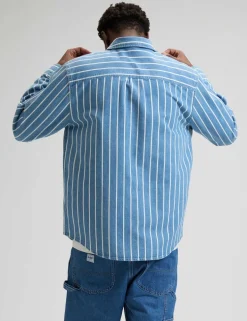 Regular Fit Striped Denim Shirt
