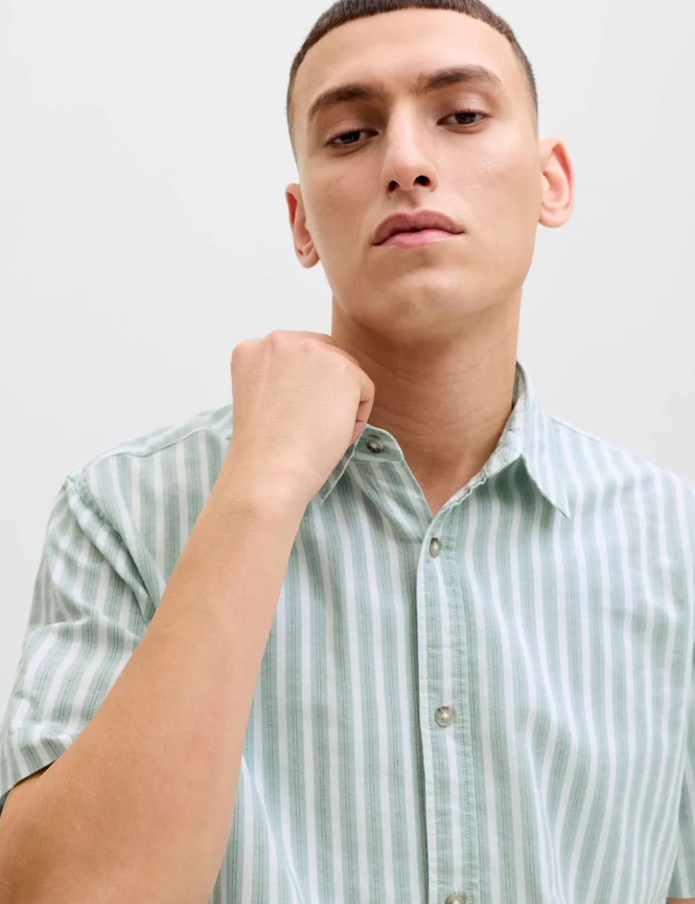 Regular Fit Striped Short Sleeve Oxford Shirt