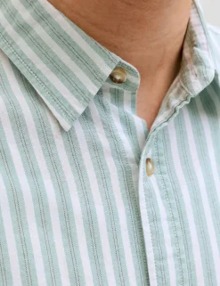 Regular Fit Striped Short Sleeve Oxford Shirt