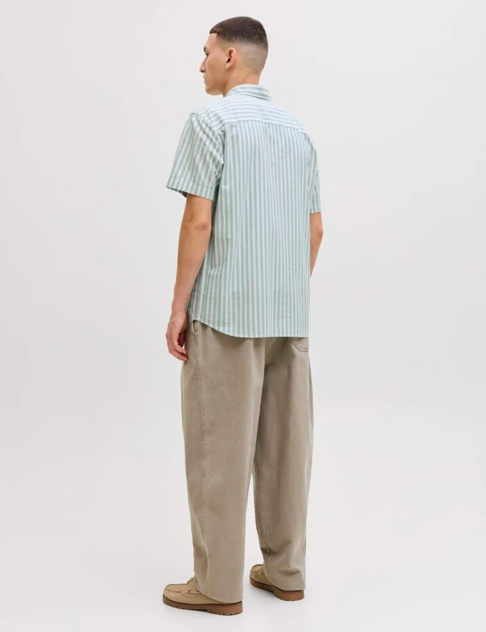 Regular Fit Striped Short Sleeve Oxford Shirt