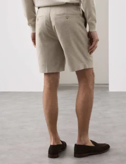 Regular Fit Textured Linen Shorts