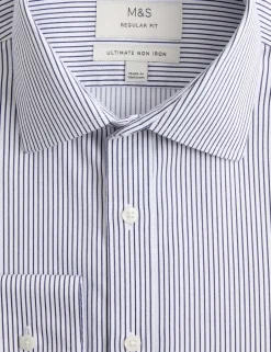 Regular Fit Ultimate Non Iron Cotton Striped Shirt