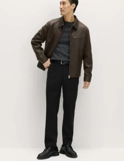 Regular Fit Wool Blend Trousers