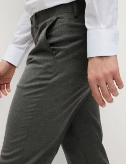 Regular Fit Wool Blend Trousers