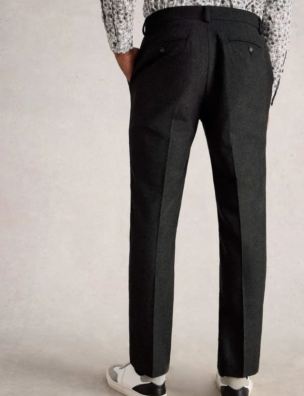 Regular Fit Wool Blend Trousers