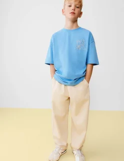 Relaxed Cotton Rich Lightweight Trousers (6-16 Yrs)