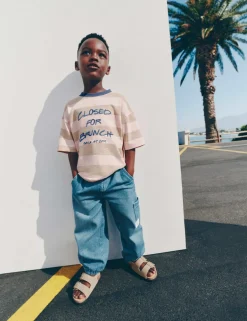 Relaxed Denim Cargo Jeans (2-8 Yrs)