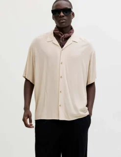 Relaxed Fit Camp Collar Short Sleeve Shirt