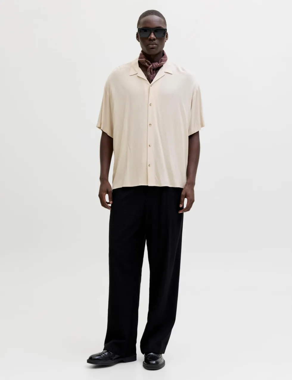 Relaxed Fit Camp Collar Short Sleeve Shirt