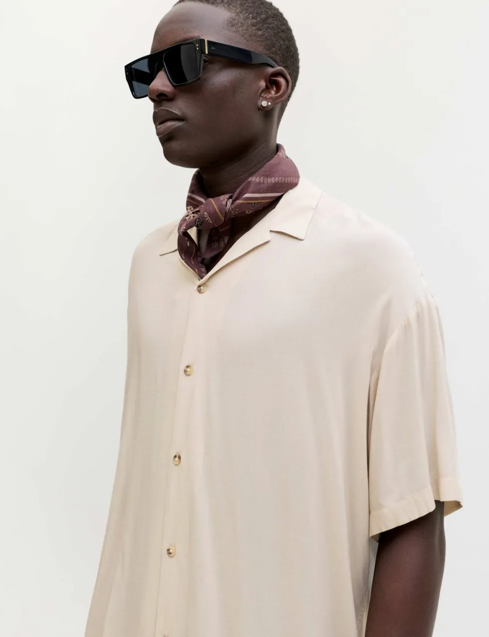 Relaxed Fit Camp Collar Short Sleeve Shirt