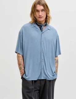 Relaxed Fit Camp Collar Short Sleeve Shirt