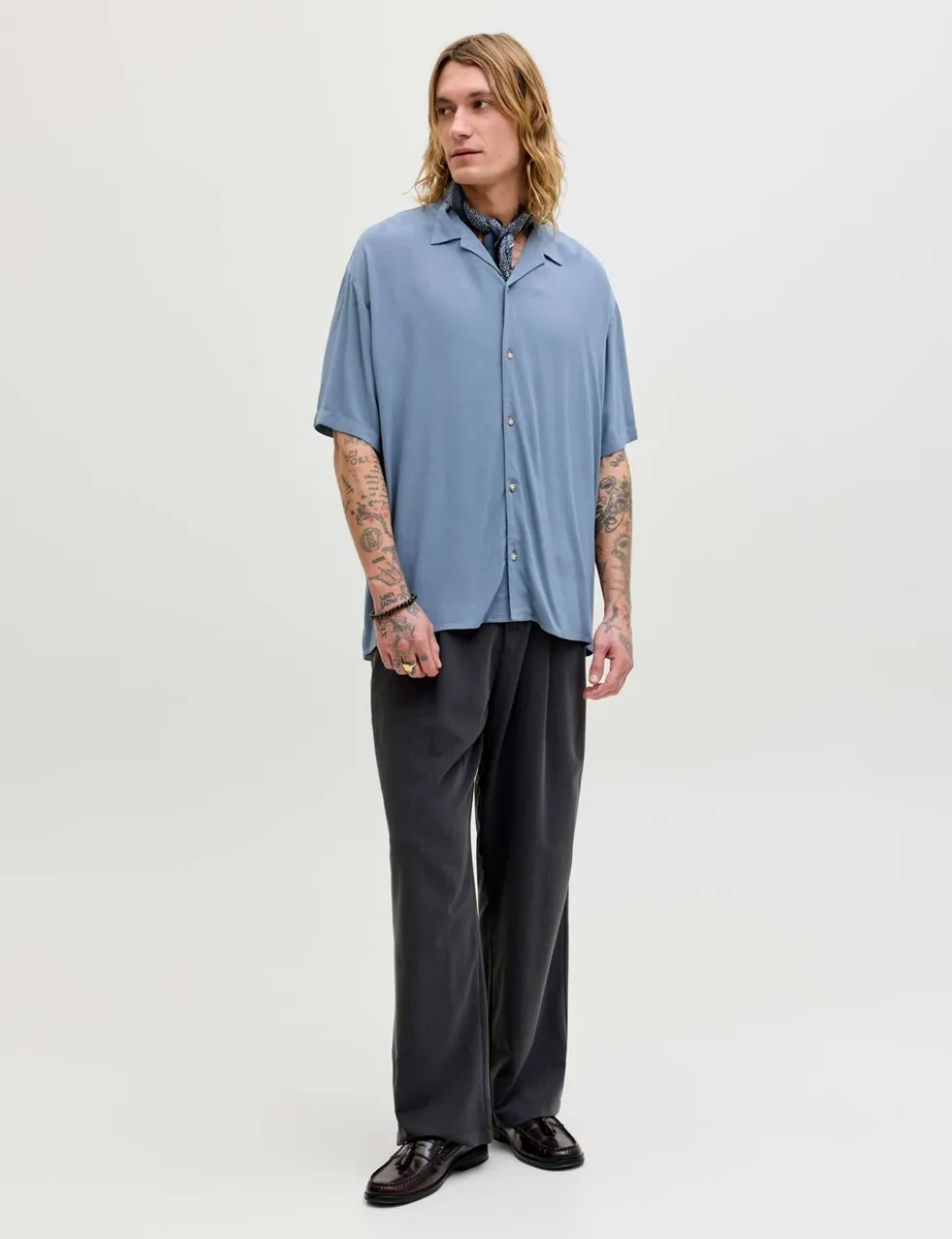 Relaxed Fit Camp Collar Short Sleeve Shirt