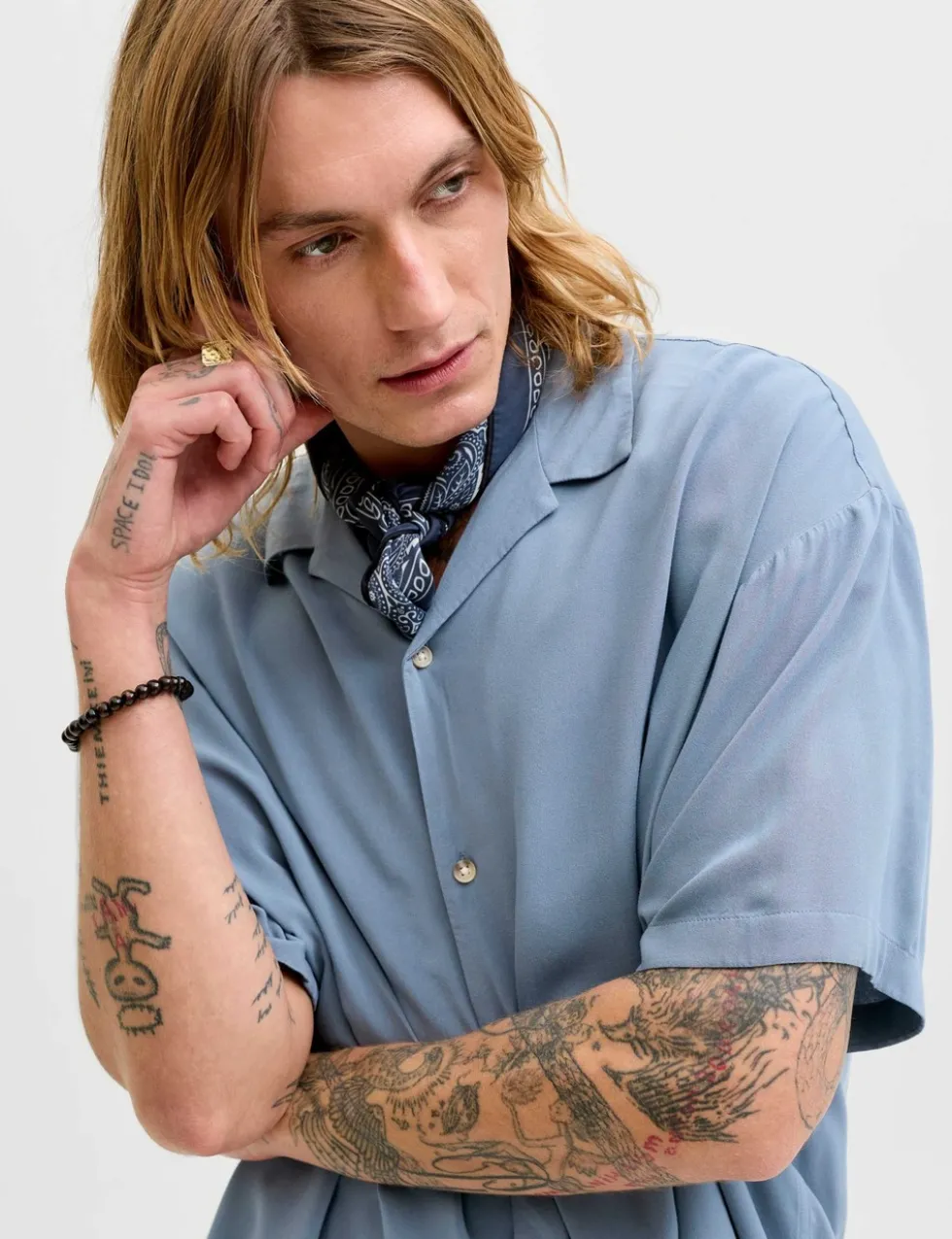 Relaxed Fit Camp Collar Short Sleeve Shirt