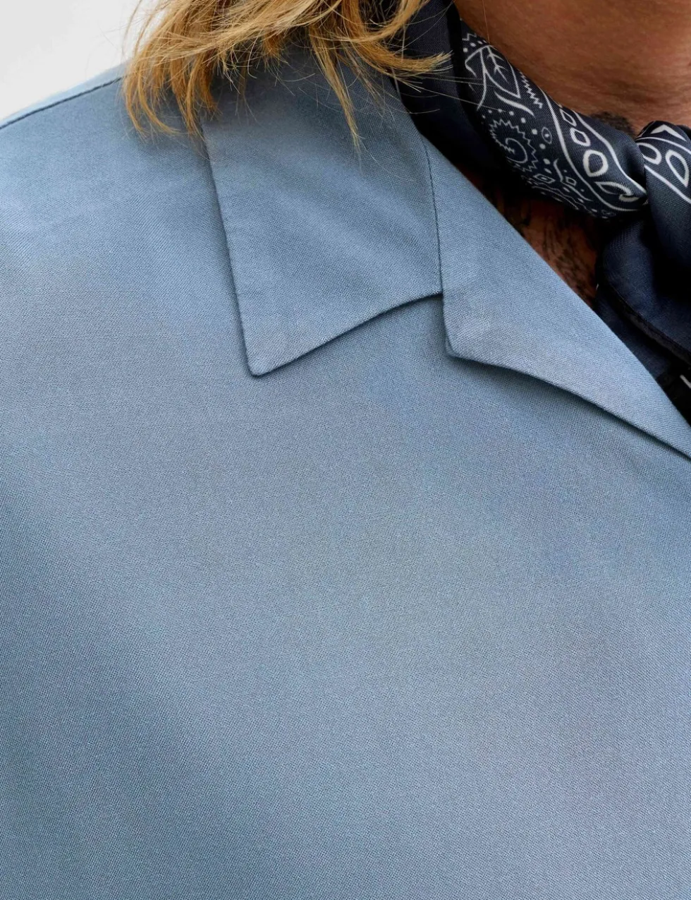 Relaxed Fit Camp Collar Short Sleeve Shirt