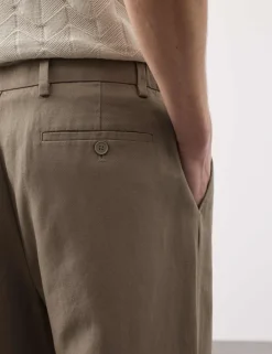 Relaxed Fit Cotton Linen Blend Trousers
