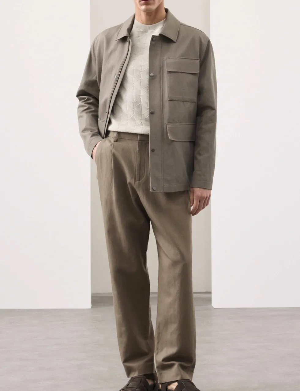 Relaxed Fit Cotton Linen Blend Trousers