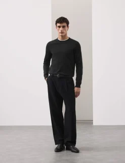 Relaxed Fit Cotton Linen Blend Trousers