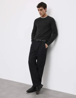 Relaxed Fit Cotton Linen Blend Trousers