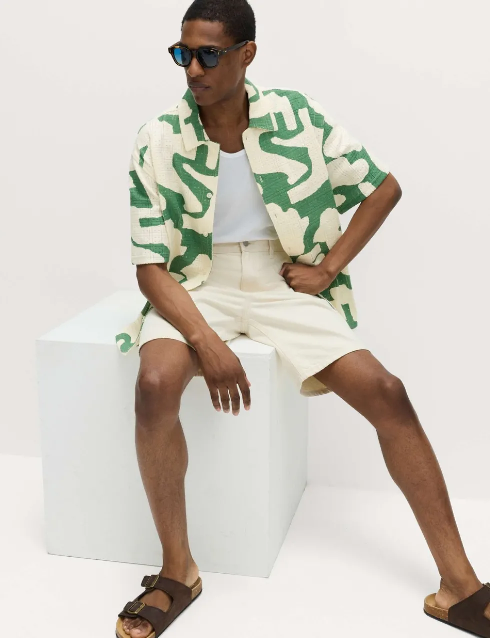 Relaxed Fit Cotton Rich Abstract Print Shirt
