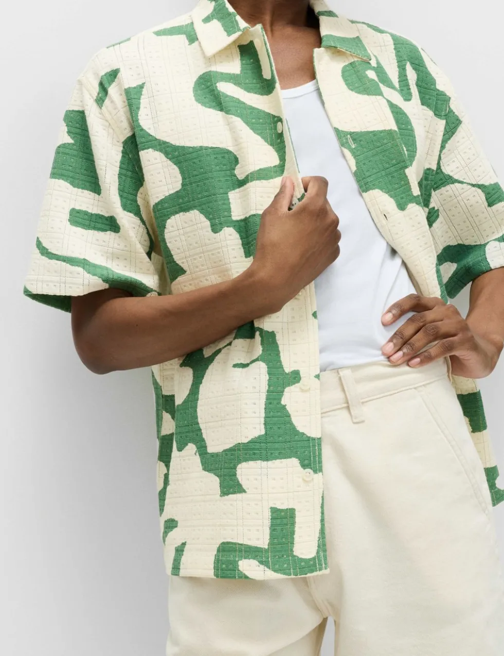 Relaxed Fit Cotton Rich Abstract Print Shirt