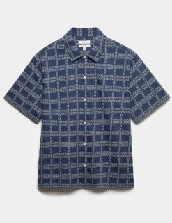 Relaxed Fit Cotton Rich Embroidered Short Sleeve Shirt