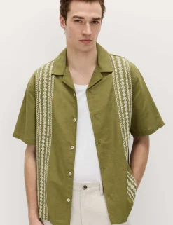 Relaxed Fit Cotton Rich Short Sleeve Shirt