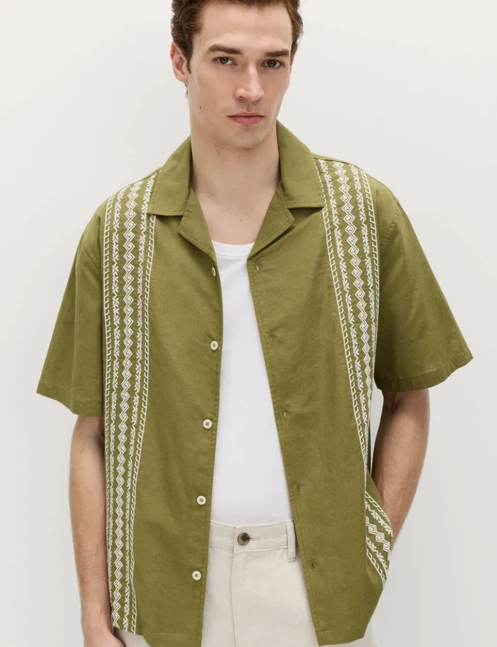 Relaxed Fit Cotton Rich Short Sleeve Shirt