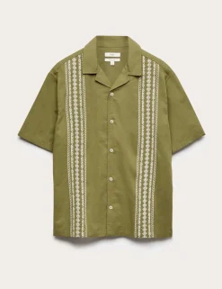Relaxed Fit Cotton Rich Short Sleeve Shirt