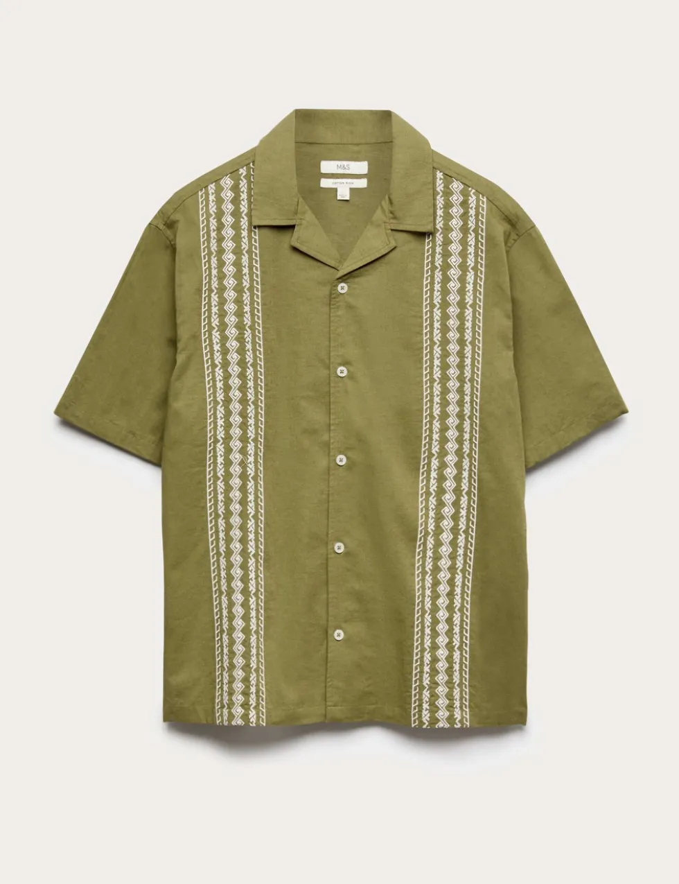 Relaxed Fit Cotton Rich Short Sleeve Shirt