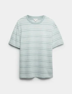 Relaxed Fit Cotton Rich Textured Striped T-Shirt