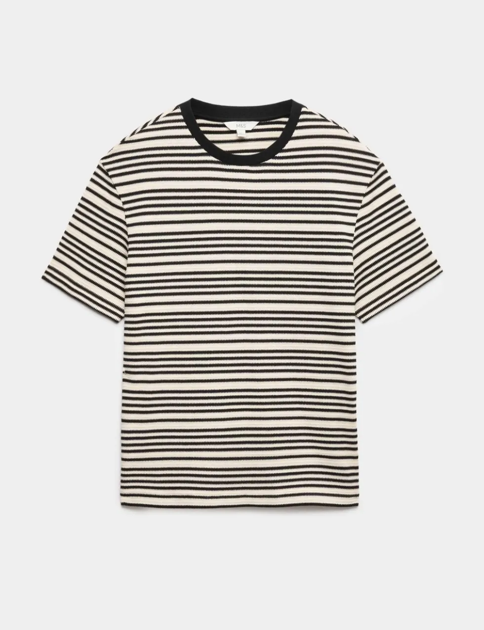 Relaxed Fit Cotton Rich Textured Striped T-Shirt