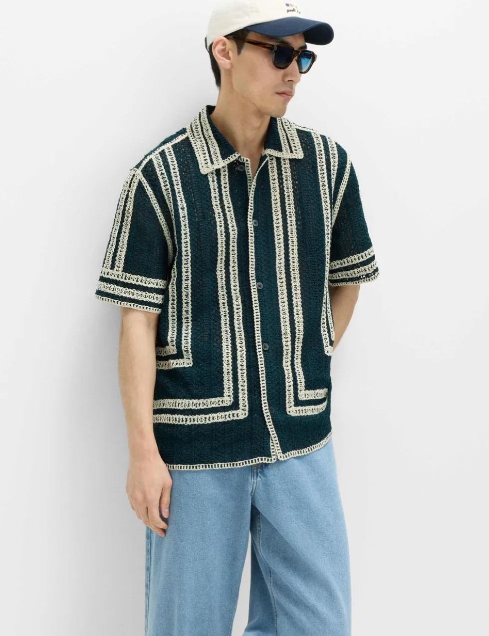 Relaxed Fit Knitted Short Sleeve Shirt