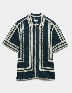 Relaxed Fit Knitted Short Sleeve Shirt