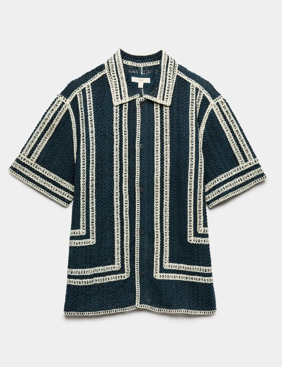 Relaxed Fit Knitted Short Sleeve Shirt